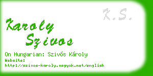 karoly szivos business card